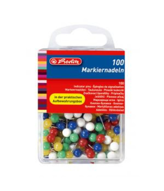 Napichovacie špendlíky Herlitz mix farieb 100ks 