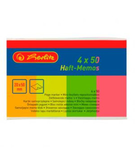 Záložky Herlitz papierové 20x50mm 50 ks 4 farby 