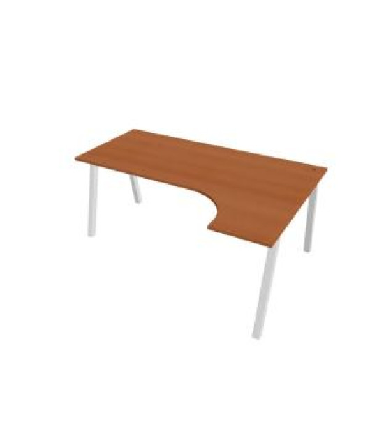 Pracovný stôl UNI A, ergo, ľavý, 180x75,5x120 cm, čerešňa/biela 