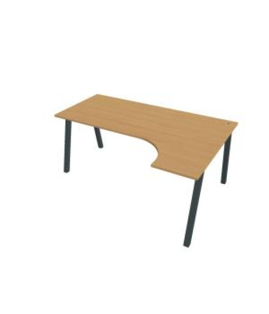 Pracovný stôl UNI A, ergo, ľavý, 180x75,5x120 cm, buk/čierna 