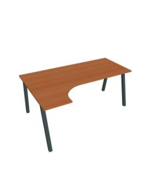 Pracovný stôl UNI A, ergo, pravý, 180x75,5x120 cm, čerešňa/čierna 
