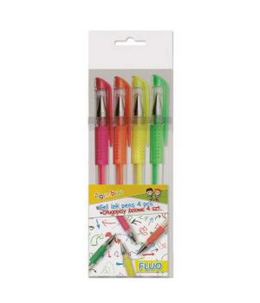 Gélové perá Gimboo 0,5 mm fluorescenčné farby, 4 ks 