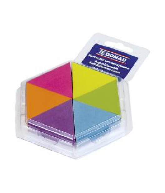 Samolepiaci bloček trojuholník, 6 neonových farieb, 6 x 150 lístkov 