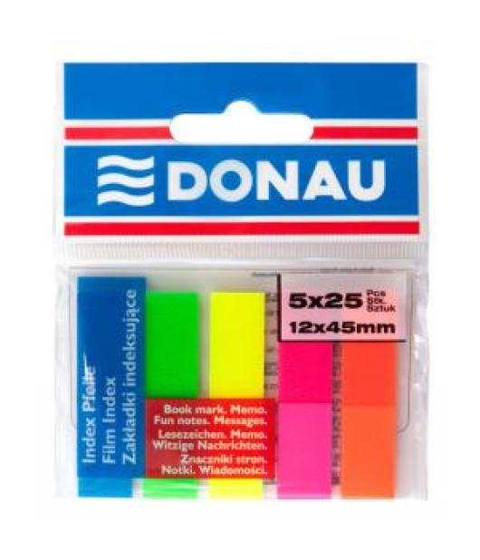 Samolepiace záložky Donau 12x45mm neon 