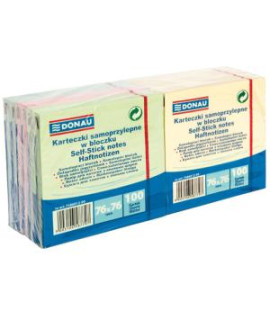 Samolepiaci bloček 76x76mm 4 farby 12 bločkov x 100 listkov 