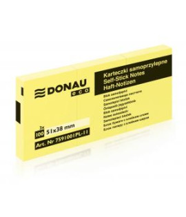Samolepiaci bloček Donau Eco žltý 38x51mm /3x100 