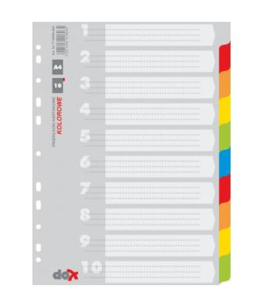 Kartónový rozraďovač Office Products 10-dielny farebný 