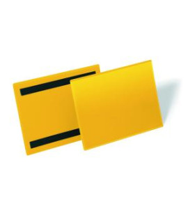 Magnetické vrecko na štítok 210 x 148 mm na šírku 50 ks žlté 