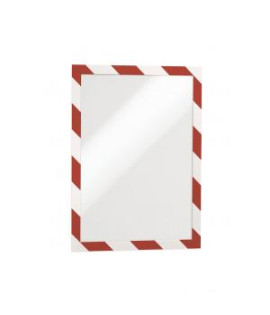 Samolepiaci Duraframe Security A4, červeno-biely, bal.2 ks 