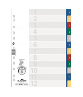 Plastový rozraďovač DURABLE 1-12 farebný 