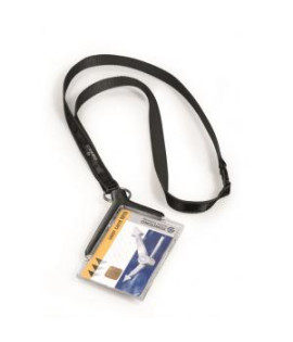 Visačka na plastovú kartu s remienkom DURABLE CARD HOLDER DE LUXE 85x54mm 10ks 