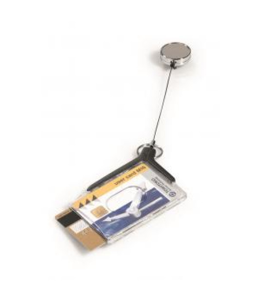 Visačka na 2 plastové karty s kotúčom DURABLE DE LUXE DUO PRO 85x54mm 10ks 