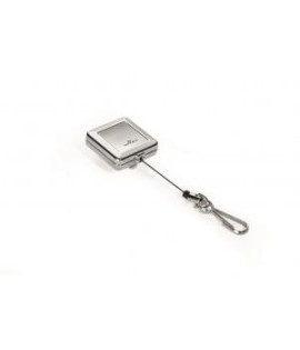 Výsuvný kotúč kovový hranatý s karičkou DURABLE JOJO CHROME QUADRO strieborný 1ks 