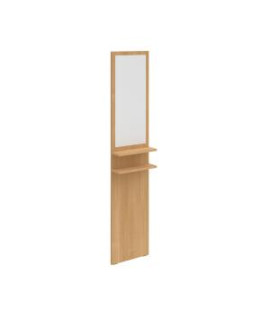 Odkladacia stena Hobis so zrkadlom, 185 cm, dub 