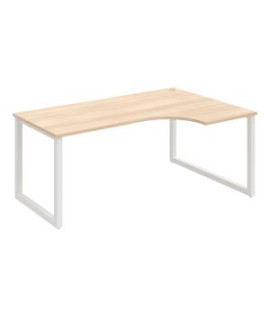 Pracovný stôl UNI O, ergo, ľavý, 180x75,5x120 cm, agát/biela 
