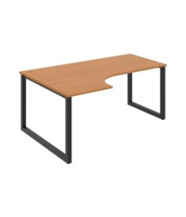 Pracovný stôl UNI O, ergo, pravý, 180x75,5x120 cm, jelša/čierna 