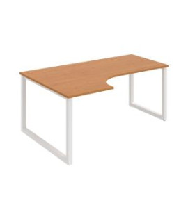 Pracovný stôl UNI O, ergo, pravý, 180x75,5x120 cm, jelša/biela 