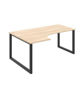 Pracovný stôl UNI O, ergo, pravý, 180x75,5x120 cm, agát/čierna 