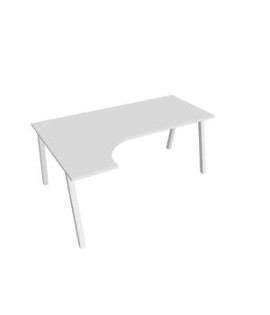 Pracovný stôl UNI A, ergo, pravý, 180x75,5x120 cm, biela/biela 