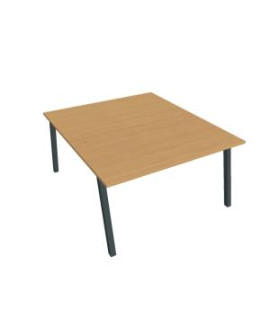 Pracovný stôl UNI A, 140x75,5x160 cm, buk/čierna 