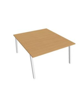 Pracovný stôl UNI A, 140x75,5x160 cm, buk/biela 
