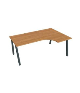 Pracovný stôl UNI A, ergo, ľavý, 180x75,5x120 cm, jelša/čierna 