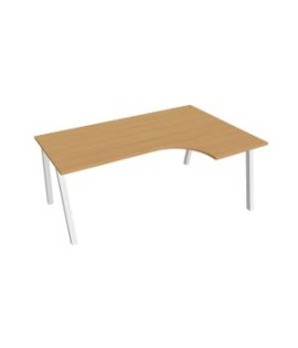 Pracovný stôl UNI A, ergo, ľavý, 180x75,5x120 cm, buk/biela 