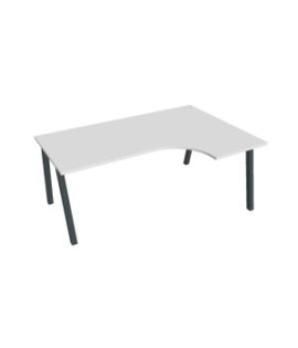 Pracovný stôl UNI A, ergo, ľavý, 180x75,5x120 cm, biela/čierna 