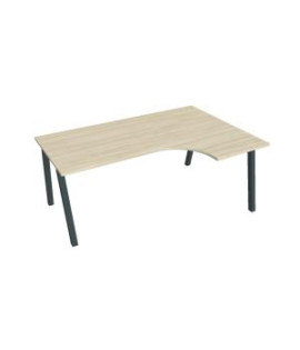 Pracovný stôl UNI A, ergo, ľavý, 180x75,5x120 cm, agát/čierna 