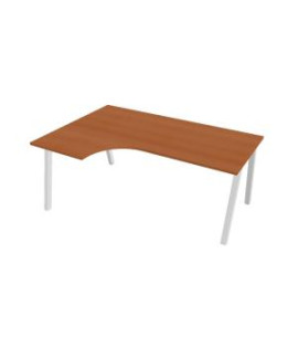 Pracovný stôl UNI A, ergo, pravý, 180x75,5x120 cm, čerešňa/biela 