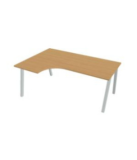 Pracovný stôl UNI A, ergo, pravý, 180x75,5x120 cm, buk/sivá 