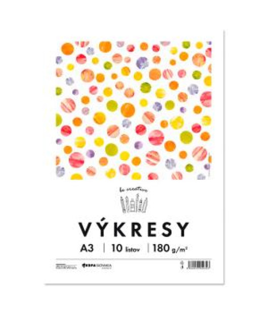 Výkresy 180 g, A3, 10 ks, farba biela 