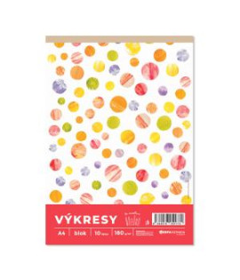 Výkresy 180 g, A4, 10 ks v bloku, farba biela 