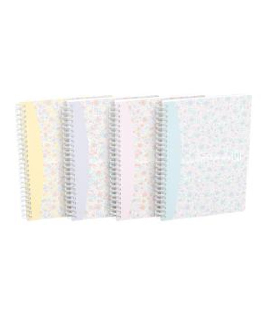 Blok Oxford Floral, A5, 60 listov, linajkový, mix farieb 