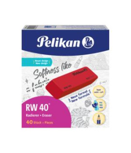 Guma bez PVC Pelikan RW 40 červená 40 ks 