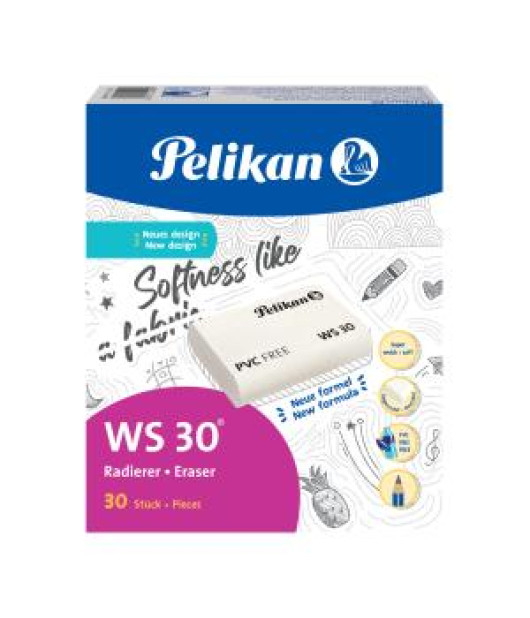 Guma bez PVC Pelikan WS 30 L krémová 30 ks 