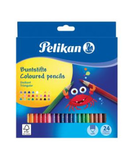 Farbičky Pelikan trojhranné tenké 24 ks 