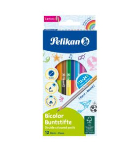 Farbičky Pelikan Bicolor 12 ks/24 farieb 
