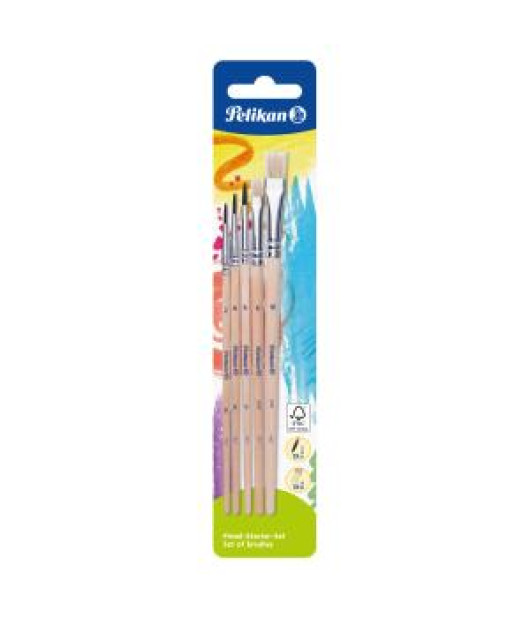 Sada štetcov Pelikan guľaté Starter-Set 5 ks blister 