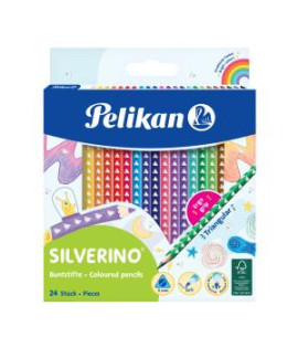 Farbičky Pelikan Silverino trojhranné tenké, sada 24 ks 