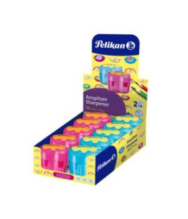 Strúhadlo Pelikan Flower plastové s 2 otvormi mix farieb modré ružové 