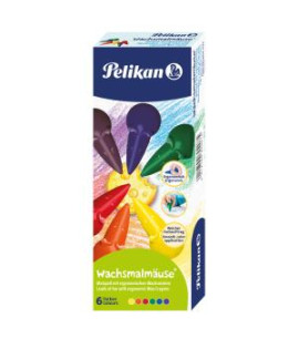 Voskové pastelky Pelikan Myška 6 ks v krabičke 