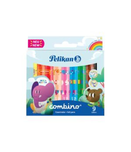 Sada popisovačov Pelikan Combino 411 9 farieb 