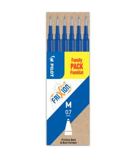 Náhradná náplň do gumovacieho rollera PILOT Frixion 0,7 mm modrá, 6 ks 