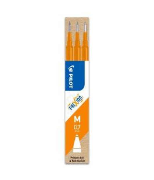 Náhradná náplň do gumovacieho rollera PILOT Frixion 0,7 mm oranžová 3ks 
