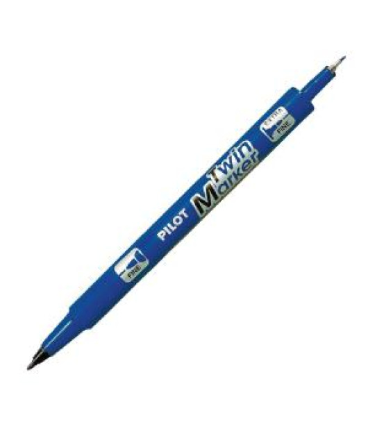 Popisovač obojstranný PILOT Twin Marker BeGreen 0,5 + 0,3 mm modrý 