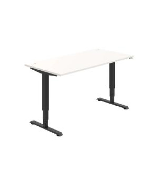 Pracovný stôl RUN, ZO, 3S, 160x64,5-130,5x80 cm, biela/čierna 