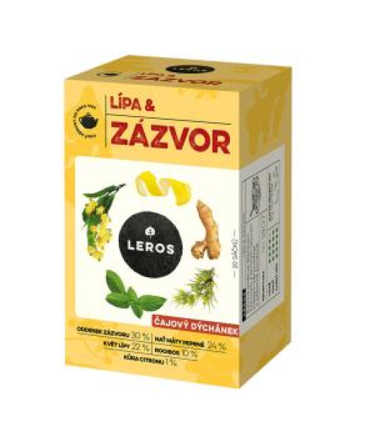 Čaj LEROS bylinný Čajová chvíľka lipa & zázvor HB 20 x 2 g 