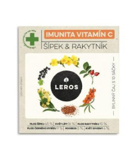 Čaj LEROS bylinný Natur Imunita Vitamín C šípka & rakytník HB 10 x 1,5 g 
