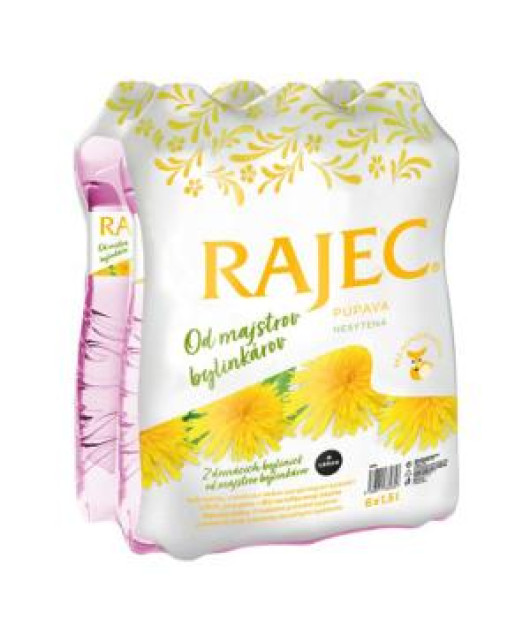 Pramenitá voda Rajec ochutená - púpava nesýtená 6 x 1,5 ℓ 